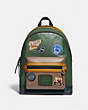 COACH®,ACADEMY BACKPACK WITH MYTHICAL MONSTERS PATCHES,Smooth Leather,Mythical Mascot Multi,Front View