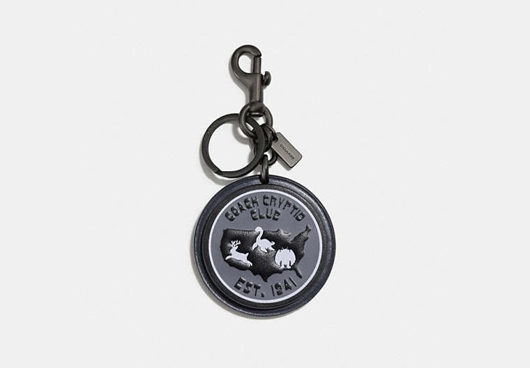 COACH®,KEY FOB WITH MYTHICAL MONSTERS COACH CRYPTID CLUB,Leather,Coach Cryptid Club,Front View