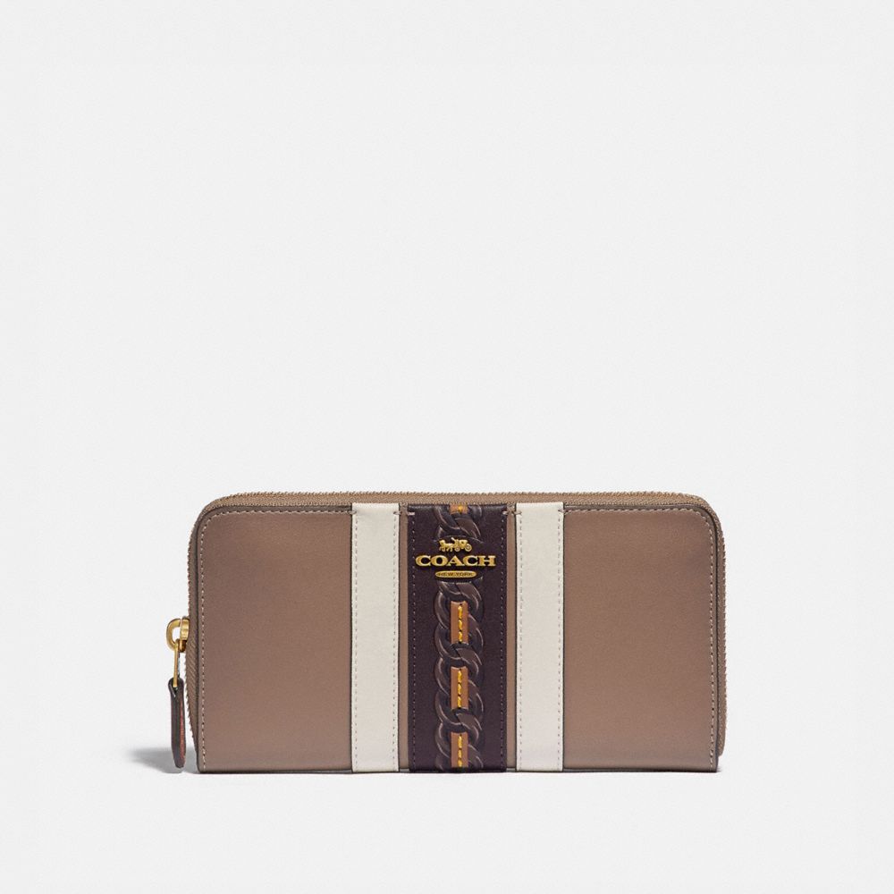 Accordion Zip Wallet With Varsity Stripe