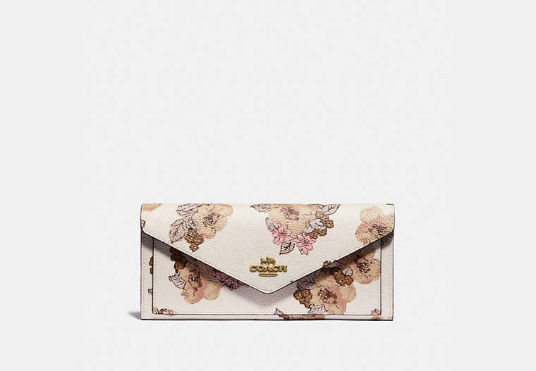 Soft Wallet With Floral Bouquet Print