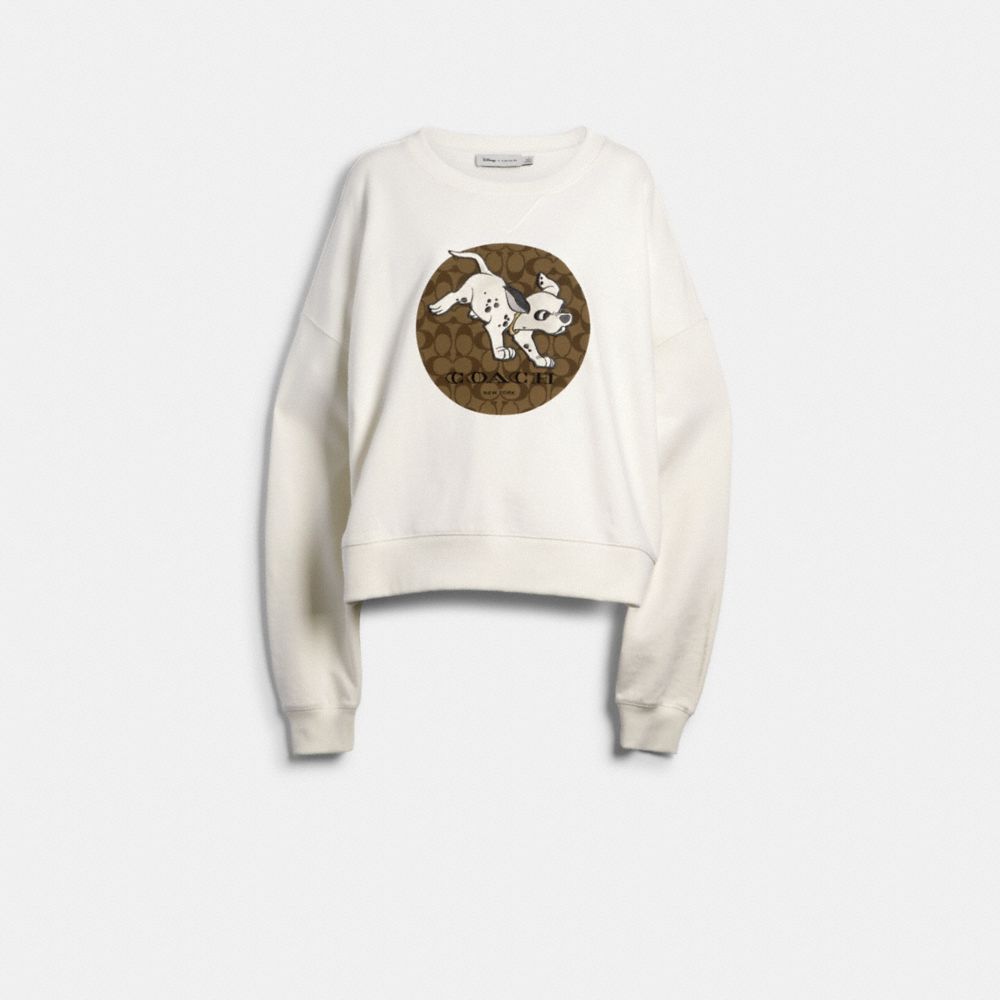 COACH Outlet Disney X Coach Dalmatian Signature Relaxed Crewneck