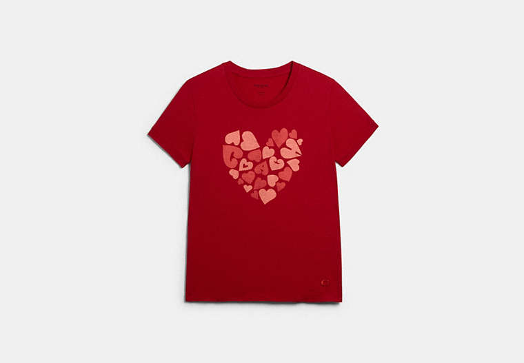 COACH®,COACH HEART T-SHIRT,cotton,Red.,Front View