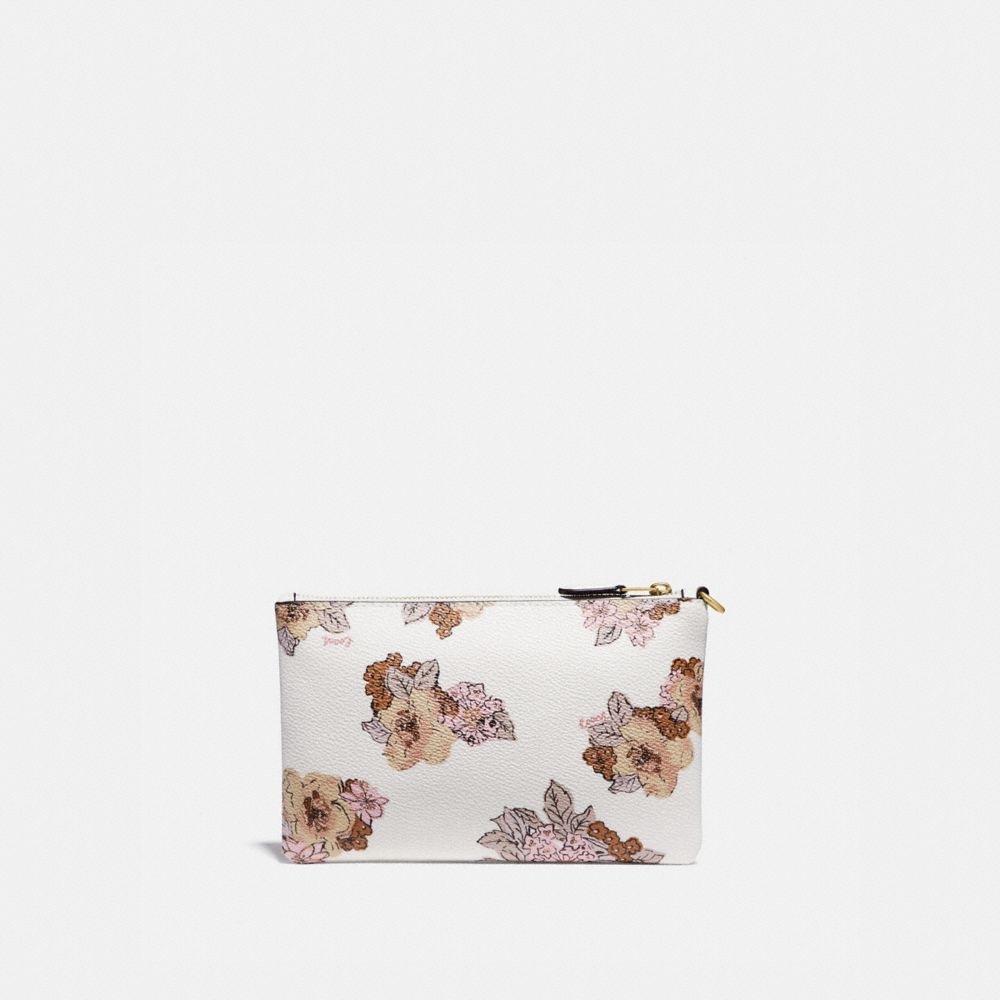 Small Wristlet With Floral Bouquet Print