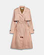 COACH®,LIGHTWEIGHT OVERCOAT WITH SIGNATURE LINING,cotton,Blossom,Front View