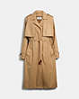 COACH®,LIGHTWEIGHT OVERCOAT WITH SIGNATURE LINING,cotton,LIGHT KHAKI,Front View
