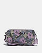 COACH®,KIRA CROSSBODY WITH HERITAGE FLORAL PRINT,pvc,Mini,Pewter/Soft Lilac Multi,Front View