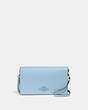 COACH®,HAYDEN FOLDOVER CROSSBODY CLUTCH,Leather,Mini,Pewter/Waterfall,Front View