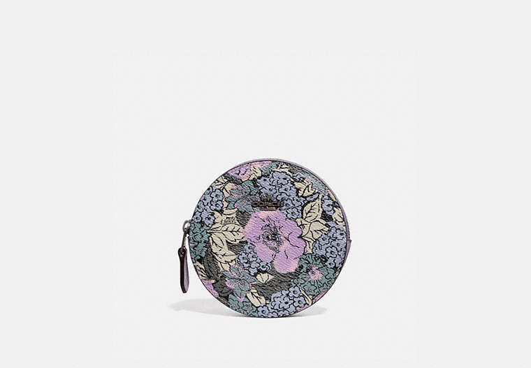 Round Coin Case With Heritage Floral Print