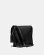 COACH®,TURNLOCK POUCH,Leather,Small,Brass/Black,Angle View