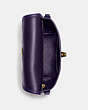COACH®,TURNLOCK POUCH,Leather,Small,Brass/Royal Purple,Inside View,Top View