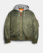 COACH®,NYLON HOODED MA-1 JACKET,n/a,FATIGUE,Front View