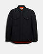 COACH®,QUILTED SHIRT JACKET,Black,Front View