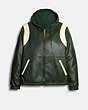 COACH®,REVERSIBLE LEATHER VARSITY TRAINER,n/a,Deep Green,Front View