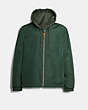 COACH®,REVERSIBLE LEATHER VARSITY TRAINER,n/a,Deep Green,Angle View