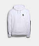 COACH®,MIXED MEDIA HOODIE,n/a,White,Front View