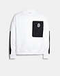 COACH®,MIXED MEDIA SWEATSHIRT,n/a,White,Front View