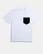 COACH®,MIXED MEDIA T-SHIRT,cotton,White,Front View