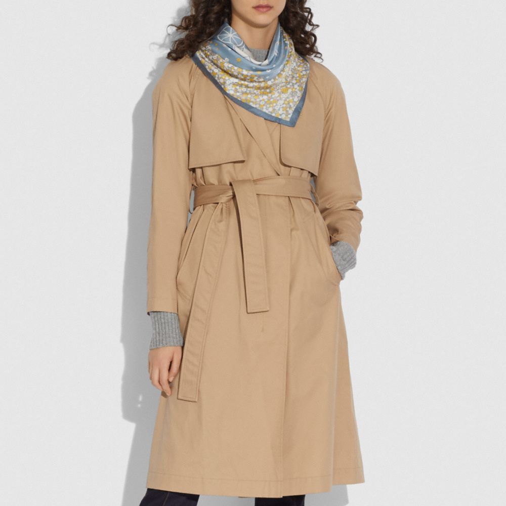 Horse And Carriage Tea Rose Print Silk Square Scarf