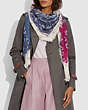 COACH®,LOVE PATCHWORK PRINT OVERSIZED SQUARE SCARF,Chalk Multi,Angle View