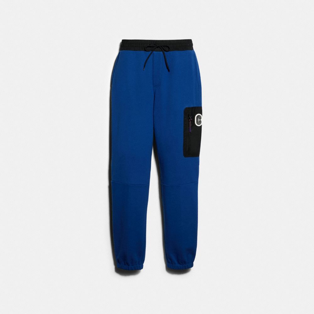 COACH®,MIXED MEDIA JOGGERS,Sapphire.,Front View