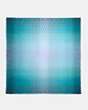 COACH®,SIGNATURE OMBRE OVERSIZED SQUARE SCARF,cottonmodalblend,TEAL,Front View