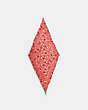 COACH®,TEA ROSE PRINT SILK DIAMOND SCARF,Silk,Bright Coral,Front View