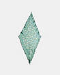 COACH®,TEA ROSE PRINT SILK DIAMOND SCARF,Silk,Washed Green,Front View