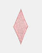 COACH®,TEA ROSE PRINT SILK DIAMOND SCARF,Silk,Pink,Front View