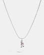 COACH®,DISNEY X COACH DONALD DUCK NECKLACE,Plated Brass/Enamel,Silver,Front View