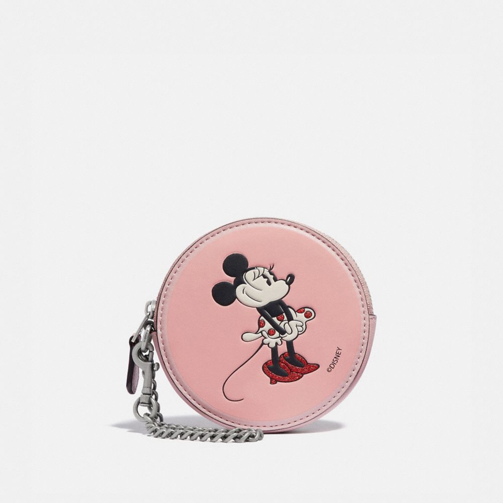 Disney x Coach Minnie Small Leather Zip Around Purse, Rose