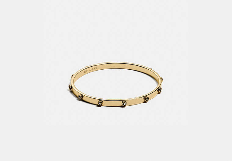 COACH®,TEA ROSE BANGLE,Plated Brass,Gold,Front View