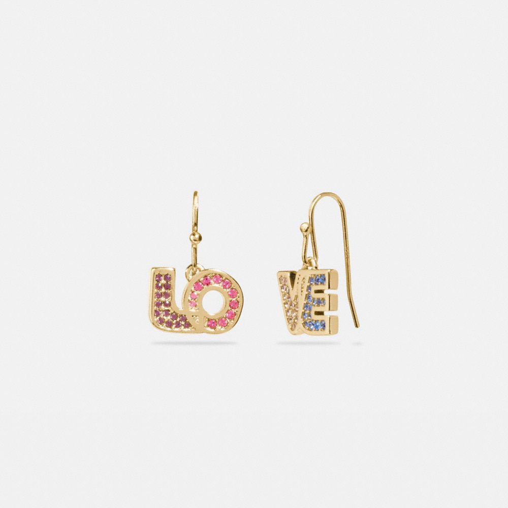 Boucles d'oreilles pendantes Love en boîte