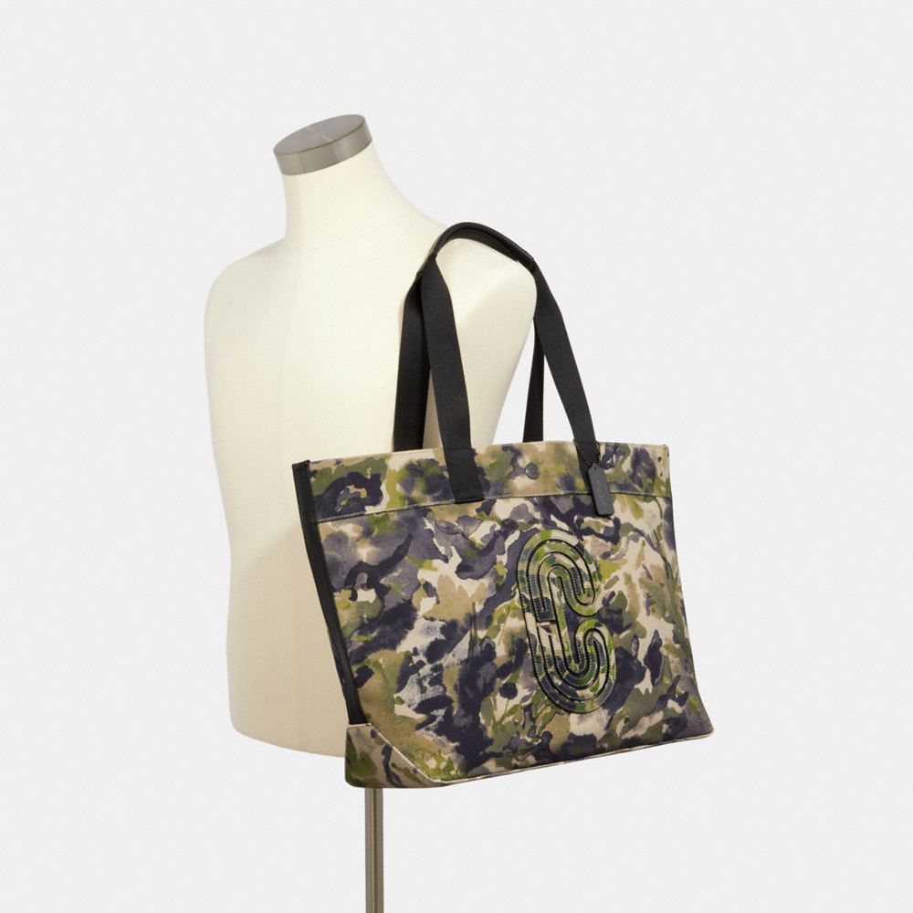 Tote With Watercolor Script Print And Coach Patch