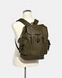 COACH®,HUDSON BACKPACK,Leather,X-Large,Gunmetal/Utility Green,Alternate View