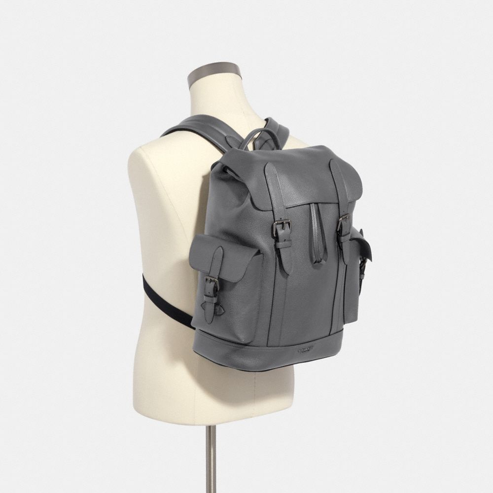 COACH®,HUDSON BACKPACK,Smooth Leather,X-Large,Gunmetal/Industrial Grey,Alternate View