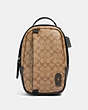 COACH®,EDGE PACK IN SIGNATURE CANVAS,Large,Gunmetal/Tan,Front View