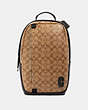 COACH®,EDGE BACKPACK IN SIGNATURE CANVAS,Large,Gunmetal/Tan,Front View