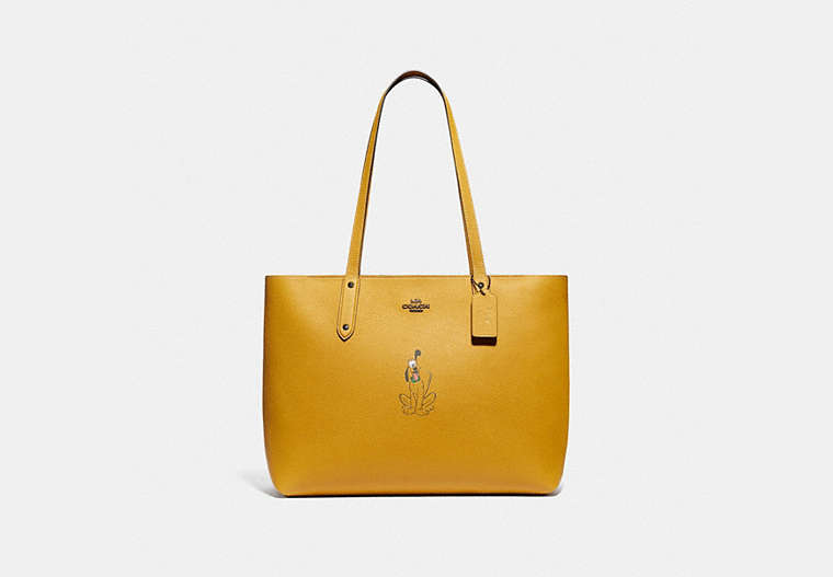 Disney X Coach Central Tote With Zip With Pluto Motif