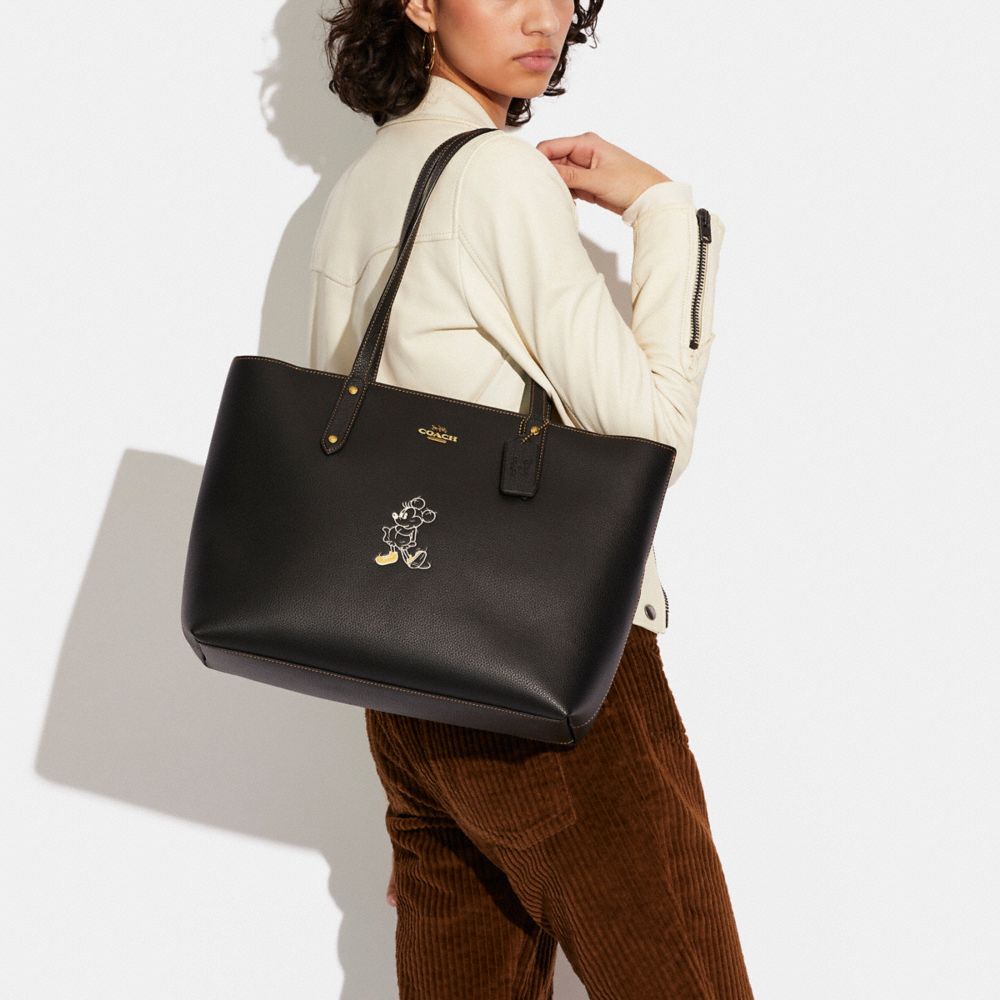 COACH® | Disney X Coach Central Tote With Zip With Mickey Mouse Motif