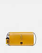 COACH®,DISNEY X COACH DINKY WITH PLUTO MOTIF,Leather,Mini,Pewter/Flax,Front View