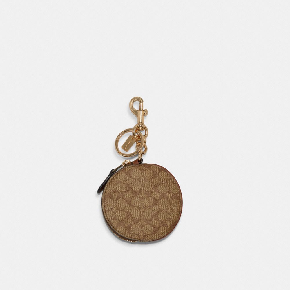 Coach, Bags, Coach Circular Coin Pouch Bag Charm In Signature Canvas