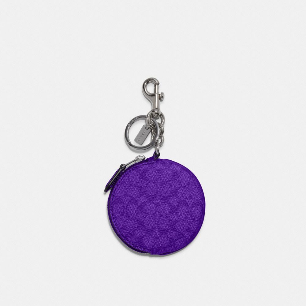 Circular Coin Pouch Bag Charm In Signature Canvas