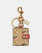 Picture Frame Bag Charm In Signature Canvas With Strawberry Print