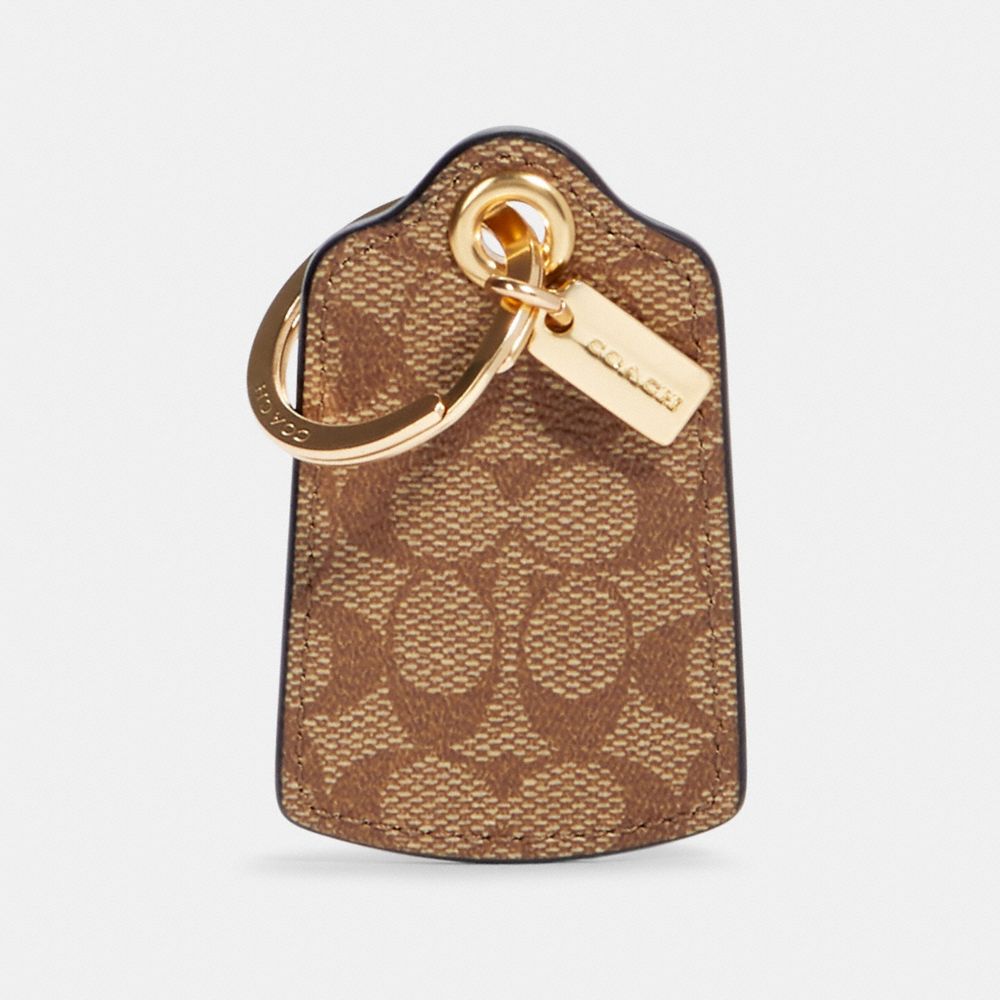 COACH Outlet Luggage Tag Key Ring In Signature Canvas