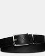 COACH®,DRESS TEXTURED CUT TO SIZE REVERSIBLE BELT,Leather,BLACK/BROWN,Front View