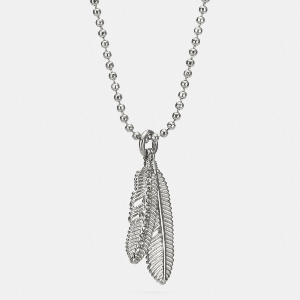 Pave Multi Feather Necklace