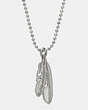 Pave Multi Feather Necklace