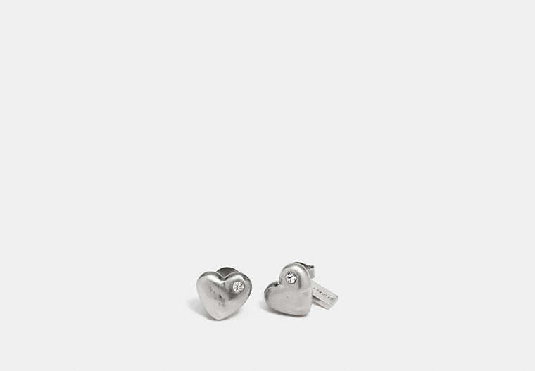Pave Sculpted Hearts Stud Earrings