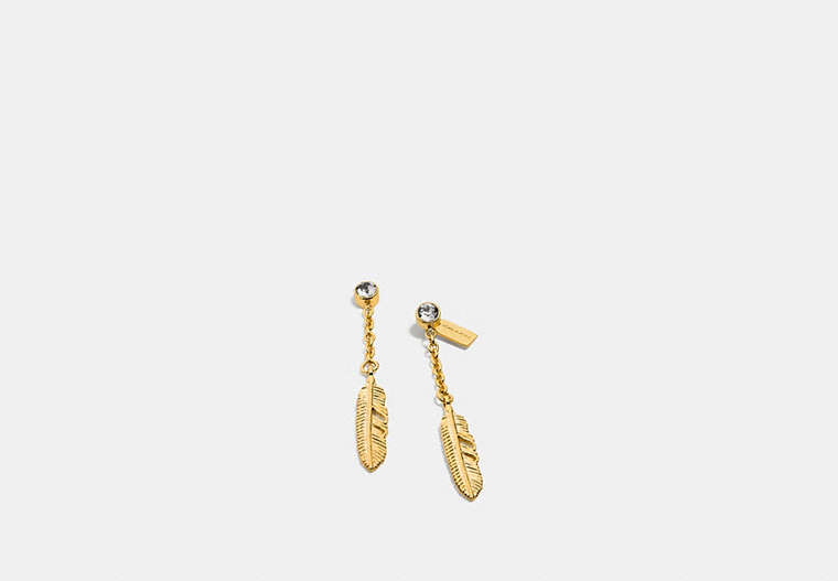 Pave Feather Drop Earrings