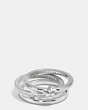 COACH®,PAVE STERLING SILVER STACKABLE RING SET,Sterling Silver,Silver/Clear,Front View